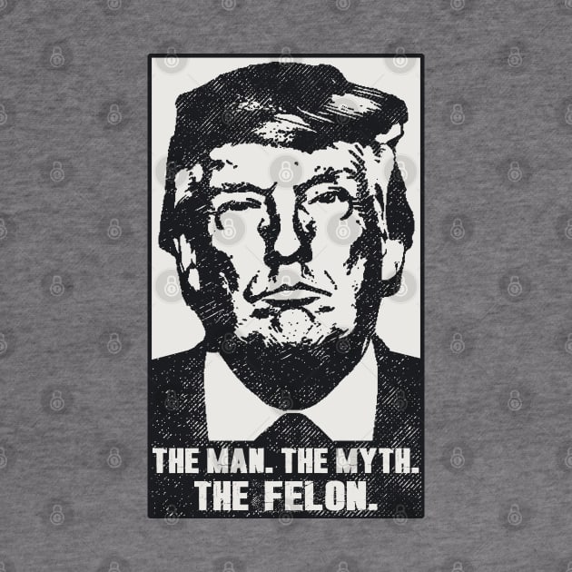 Donald Trump The Man Myth Felon 2023 - 2024 Mugshot Photo by Etopix